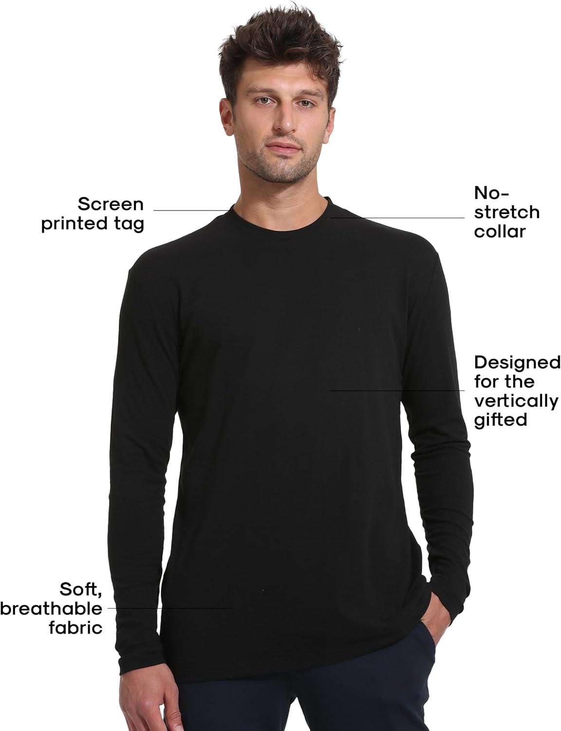 imageTrue Classic Long Sleeve Shirts for Men  Henley Waffle ampamp Crew Neck Long Sleeve T Shirt  Regular and Tall Thermal ShirtsBlack