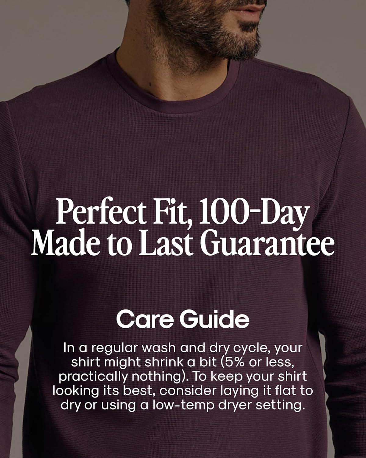 imageTrue Classic Long Sleeve Shirts for Men  Henley Waffle ampamp Crew Neck Long Sleeve T Shirt  Regular and Tall Thermal ShirtsBlack