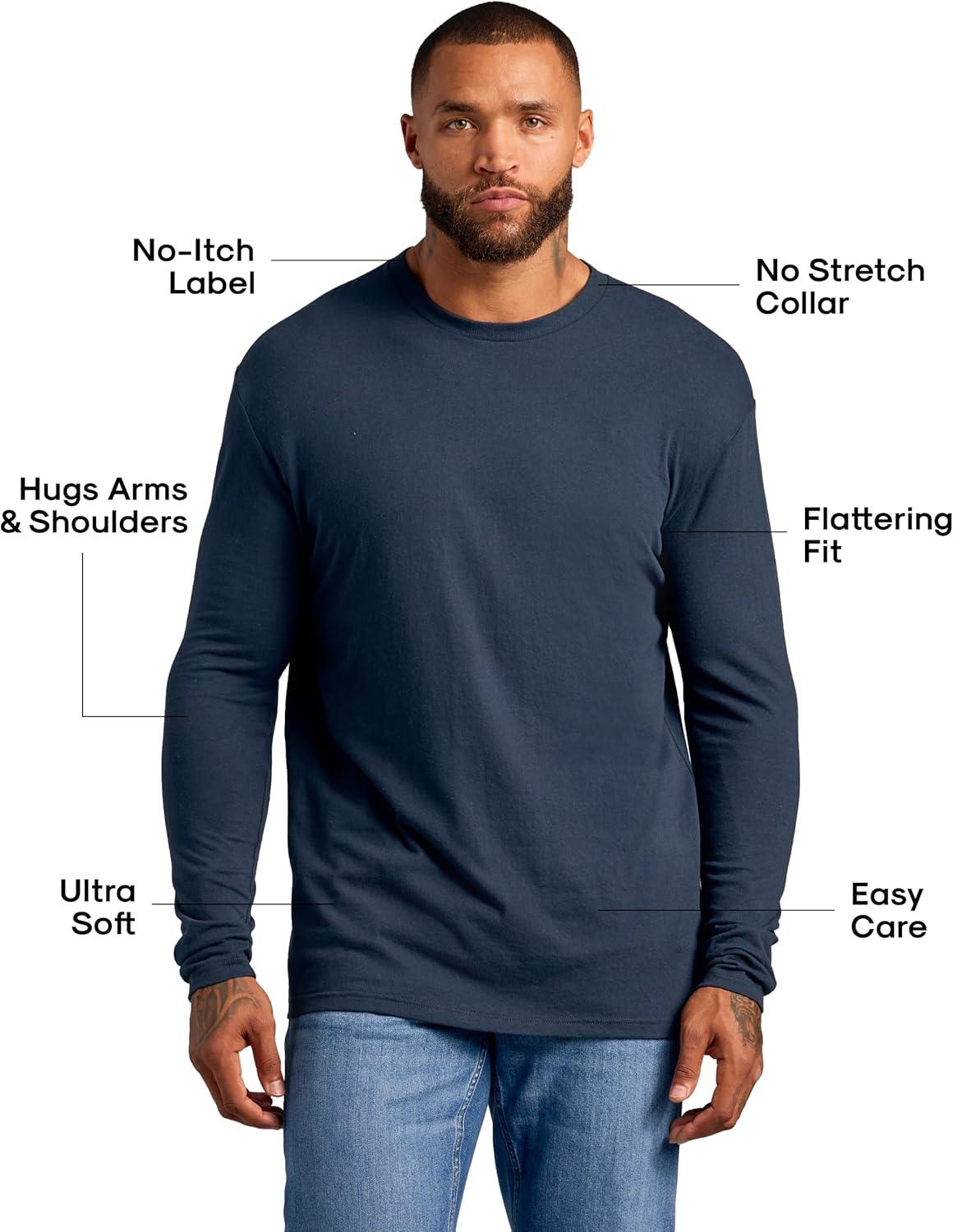 imageTrue Classic Long Sleeve Shirts for Men  Henley Waffle ampamp Crew Neck Long Sleeve T Shirt  Regular and Tall Thermal ShirtsMidnight Blue