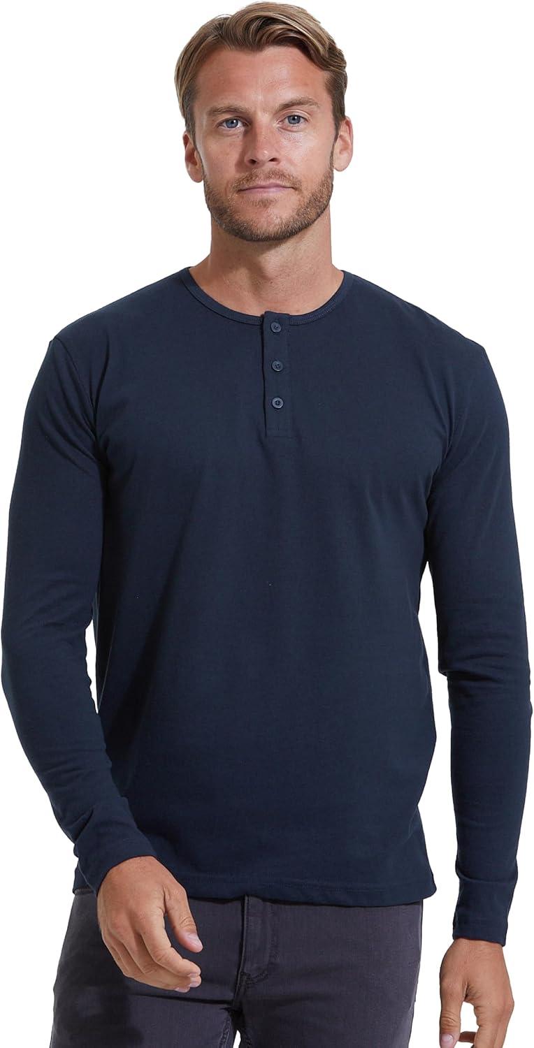 imageTrue Classic Long Sleeve Shirts for Men  Henley Waffle ampamp Crew Neck Long Sleeve T Shirt  Regular and Tall Thermal ShirtsNavy