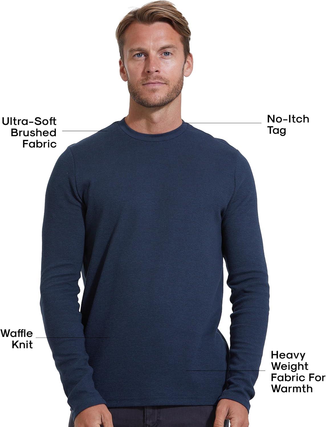 imageTrue Classic Long Sleeve Shirts for Men  Henley Waffle ampamp Crew Neck Long Sleeve T Shirt  Regular and Tall Thermal ShirtsNavy