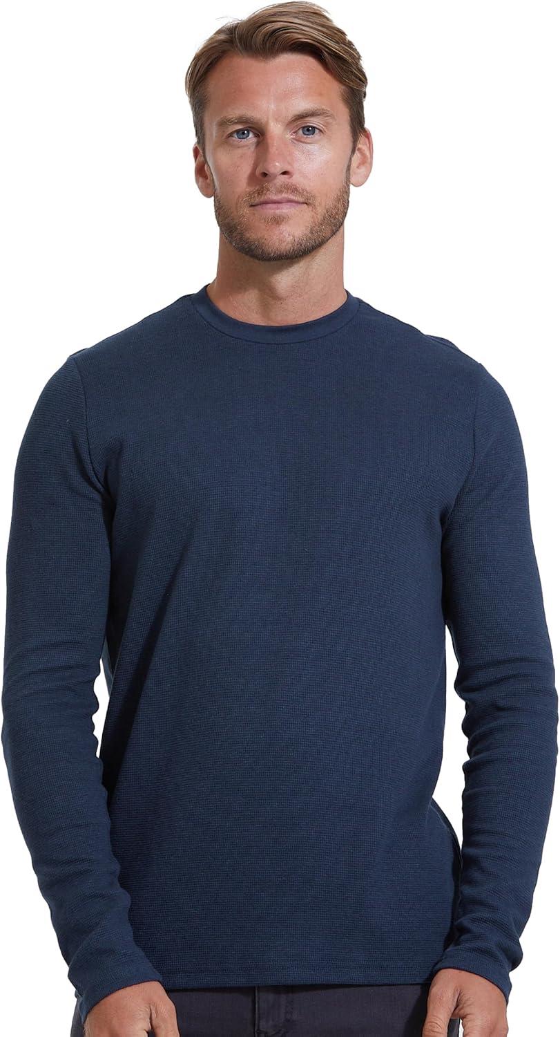 imageTrue Classic Long Sleeve Shirts for Men  Henley Waffle ampamp Crew Neck Long Sleeve T Shirt  Regular and Tall Thermal ShirtsNavy
