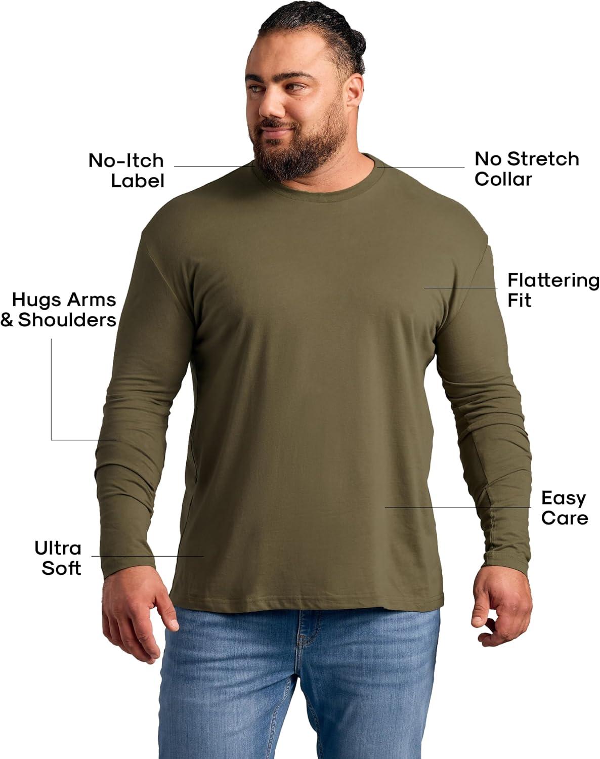 imageTrue Classic Long Sleeve Shirts for Men  Henley Waffle ampamp Crew Neck Long Sleeve T Shirt  Regular and Tall Thermal ShirtsRanger Green
