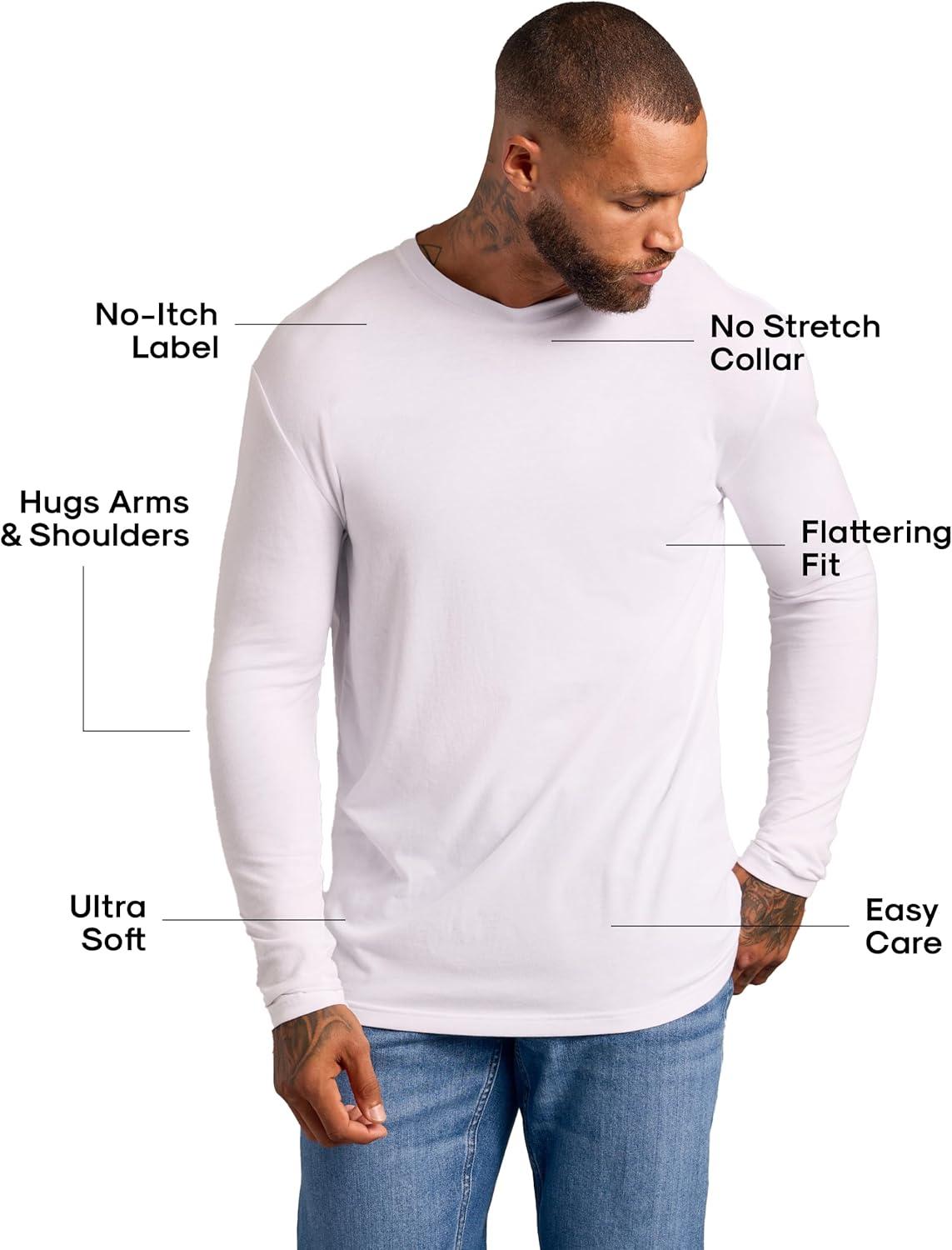 imageTrue Classic Long Sleeve Shirts for Men  Henley Waffle ampamp Crew Neck Long Sleeve T Shirt  Regular and Tall Thermal ShirtsSnowdrift