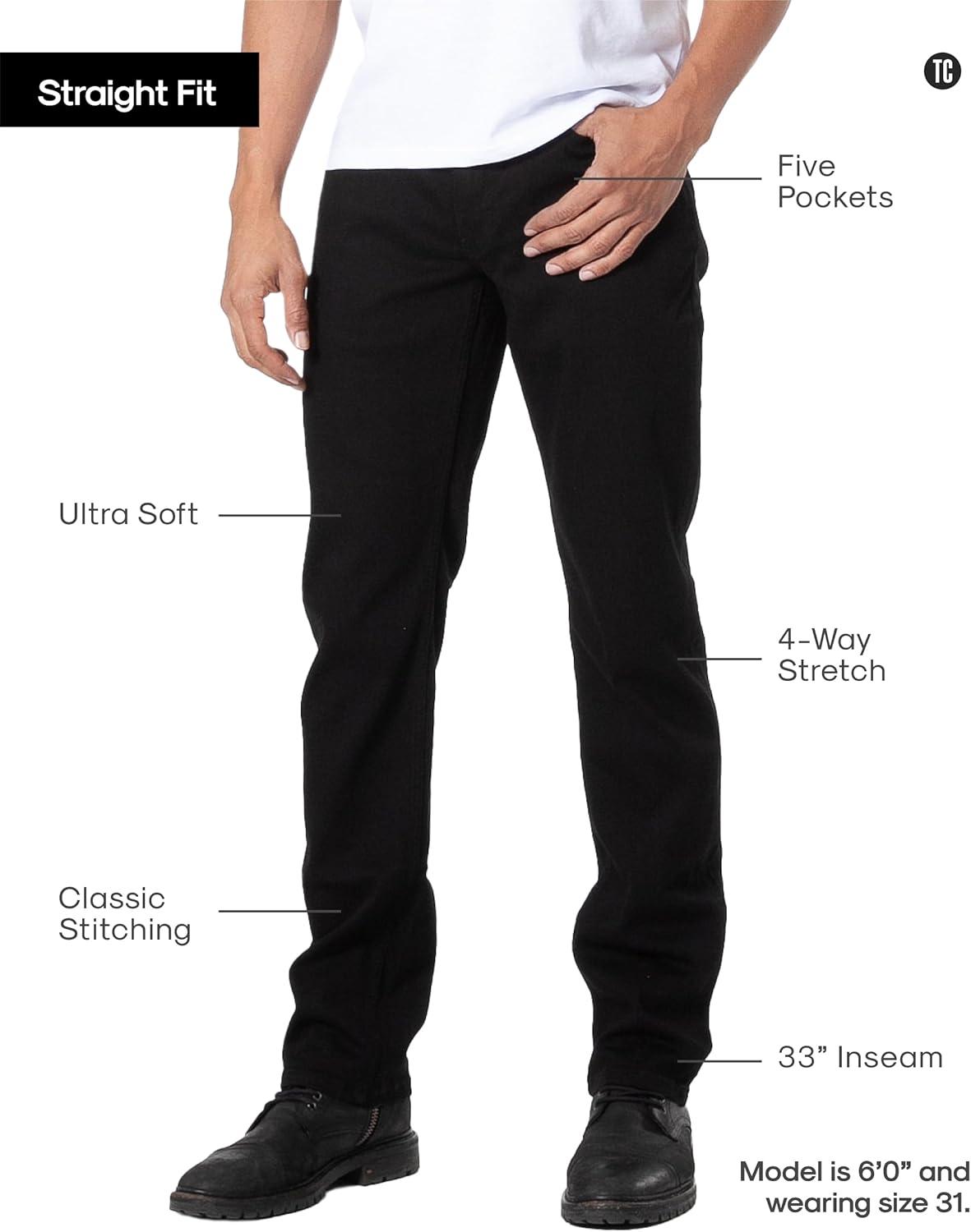 imageTrue Classic Mens Jeans  Stretch Jeans for Men Slim and Straight Fit Mens Stretch JeanBlack