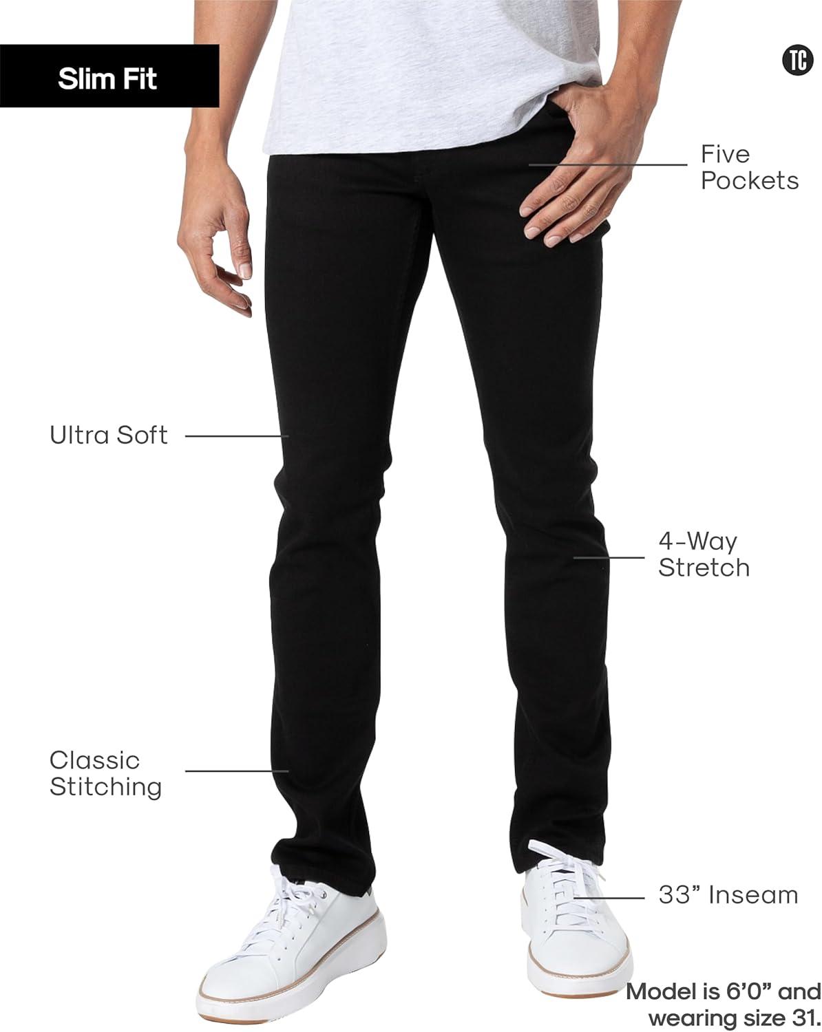 imageTrue Classic Mens Jeans  Stretch Jeans for Men Slim and Straight Fit Mens Stretch JeanBlack