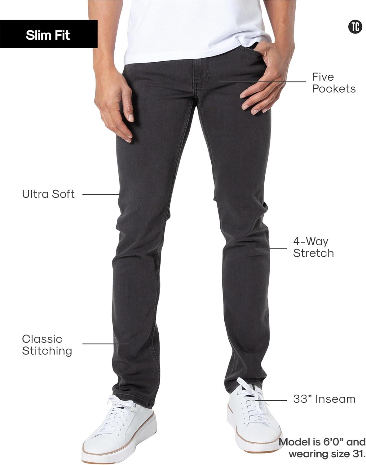 imageTrue Classic Mens Jeans  Stretch Jeans for Men Slim and Straight Fit Mens Stretch JeanGray