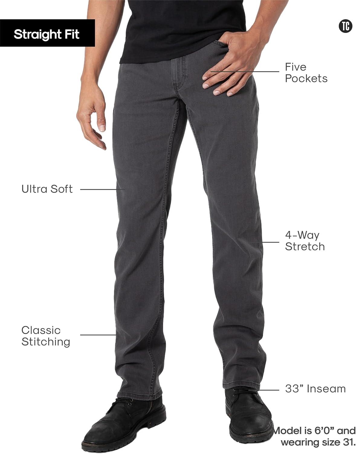 imageTrue Classic Mens Jeans  Stretch Jeans for Men Slim and Straight Fit Mens Stretch JeanGray