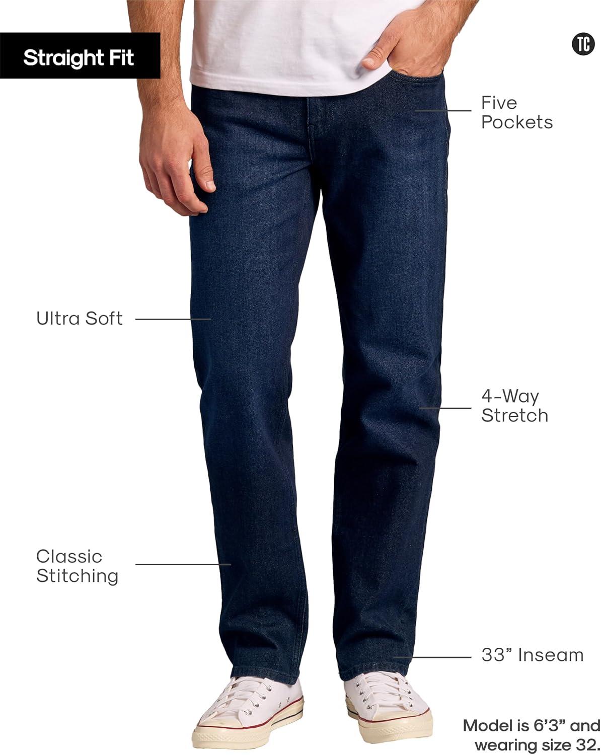imageTrue Classic Mens Jeans  Stretch Jeans for Men Slim and Straight Fit Mens Stretch JeanMedium Indigo