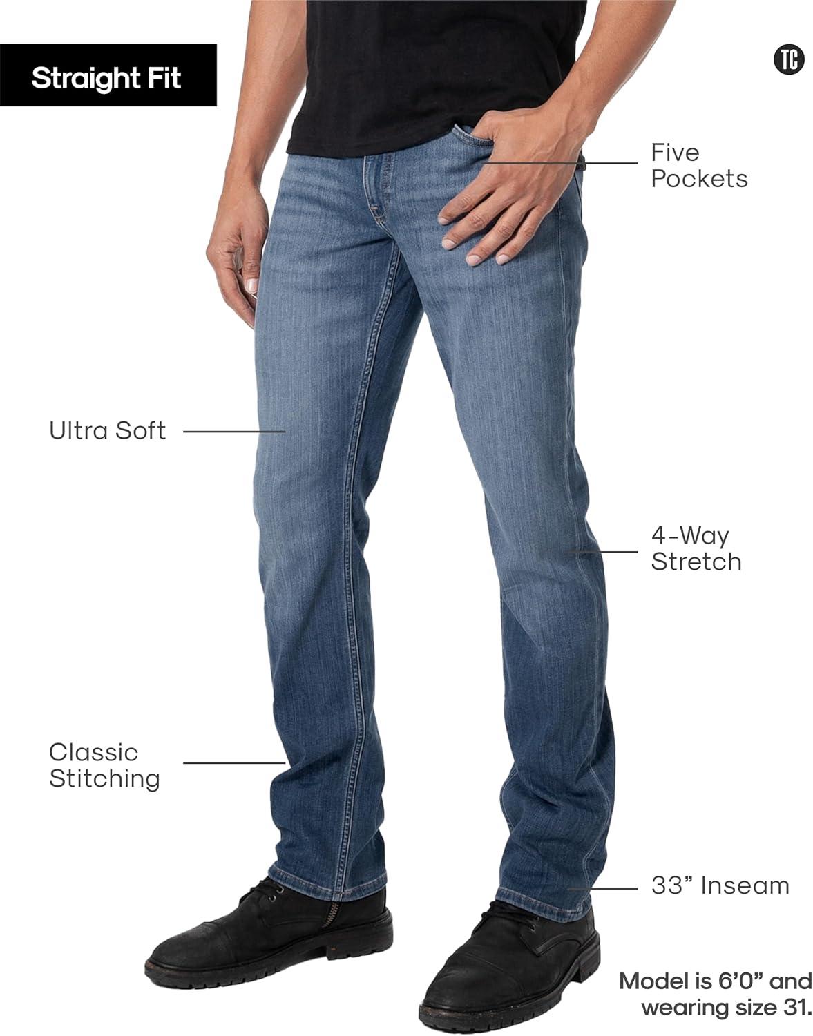 imageTrue Classic Mens Jeans  Stretch Jeans for Men Slim and Straight Fit Mens Stretch JeanMedium Indigo