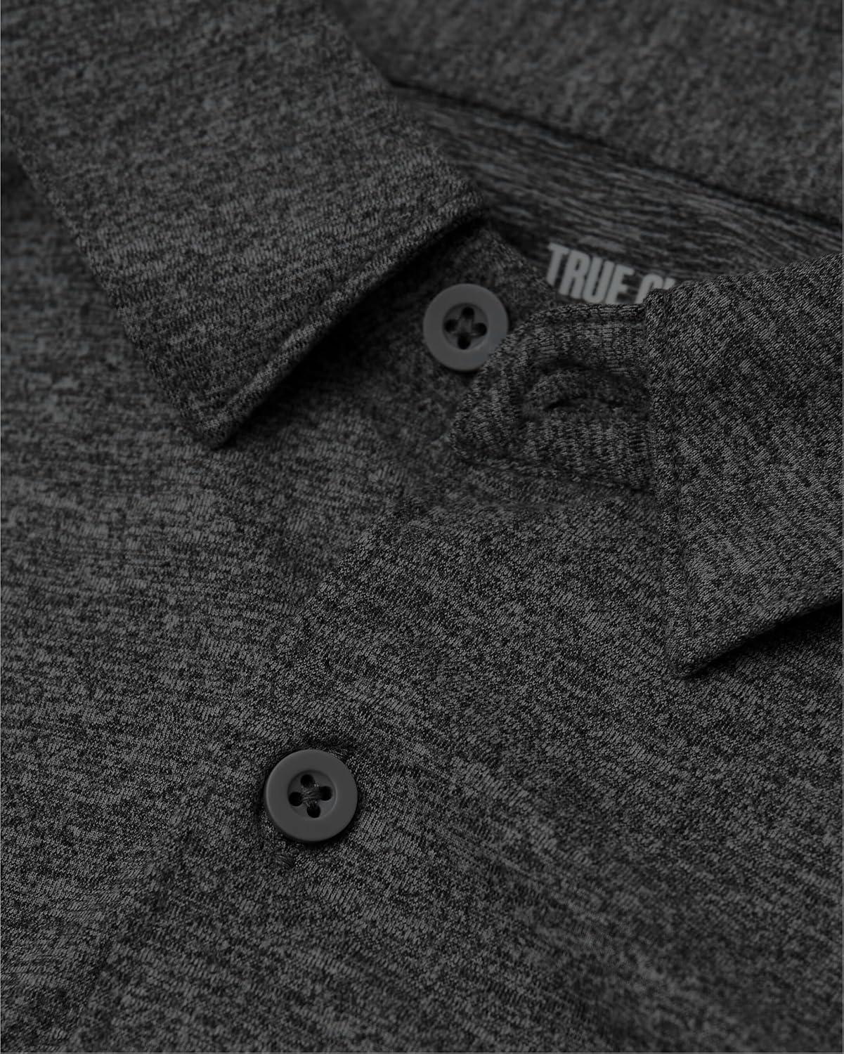 imageTrue Classic Mens Long Sleeve Button Down Shirt  Casual Dress Shirts for Men Quick DryCharcoal Heather Gray