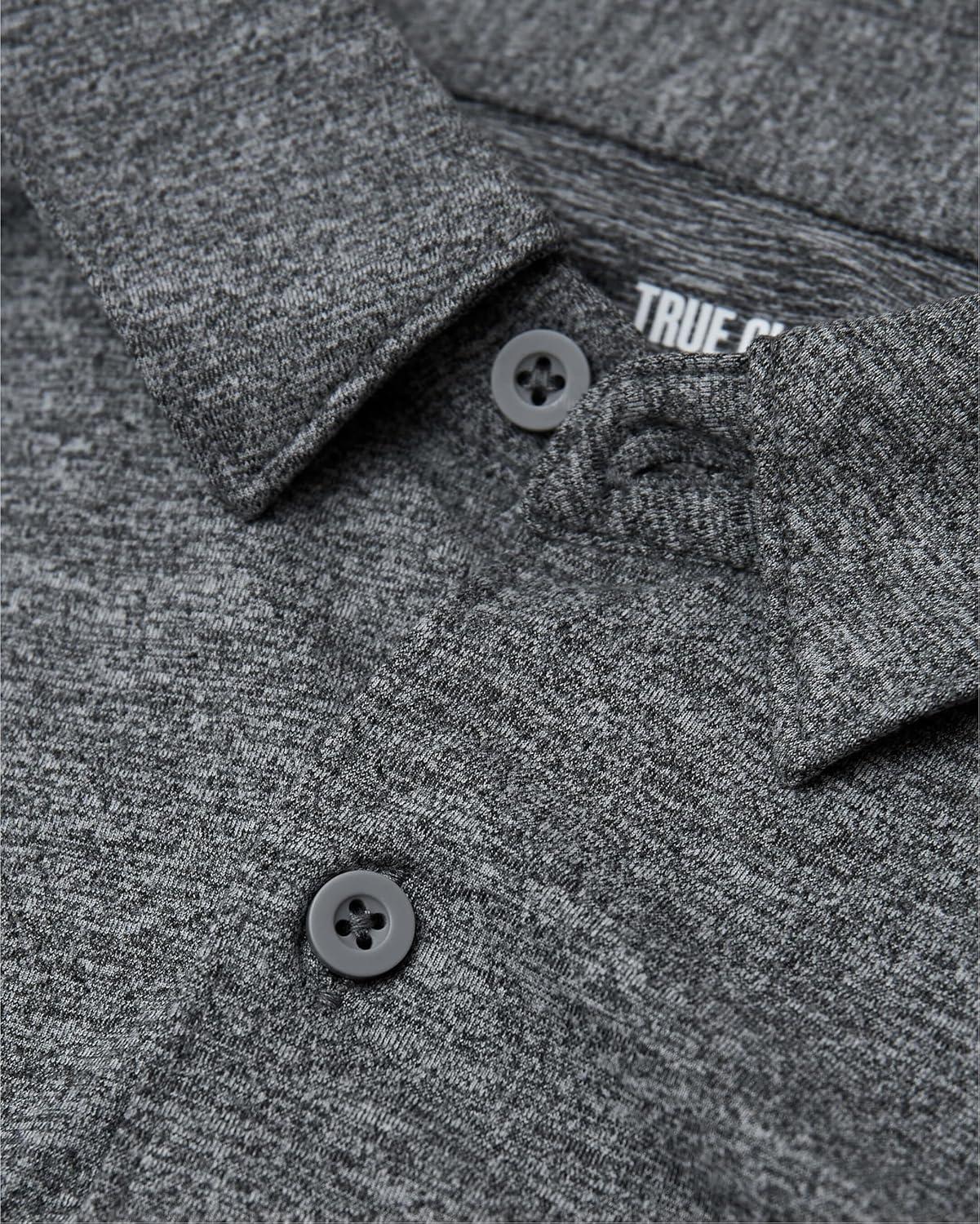 imageTrue Classic Mens Long Sleeve Button Down Shirt  Casual Dress Shirts for Men Quick DryHeather Gray