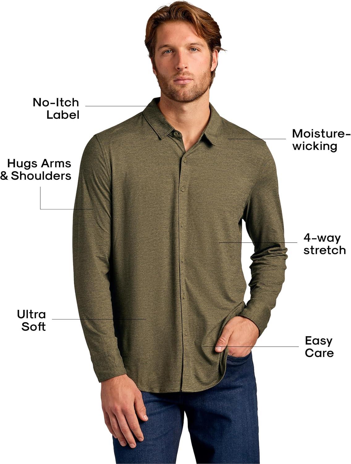imageTrue Classic Mens Long Sleeve Button Down Shirt  Casual Dress Shirts for Men Quick DrySummer 2pack