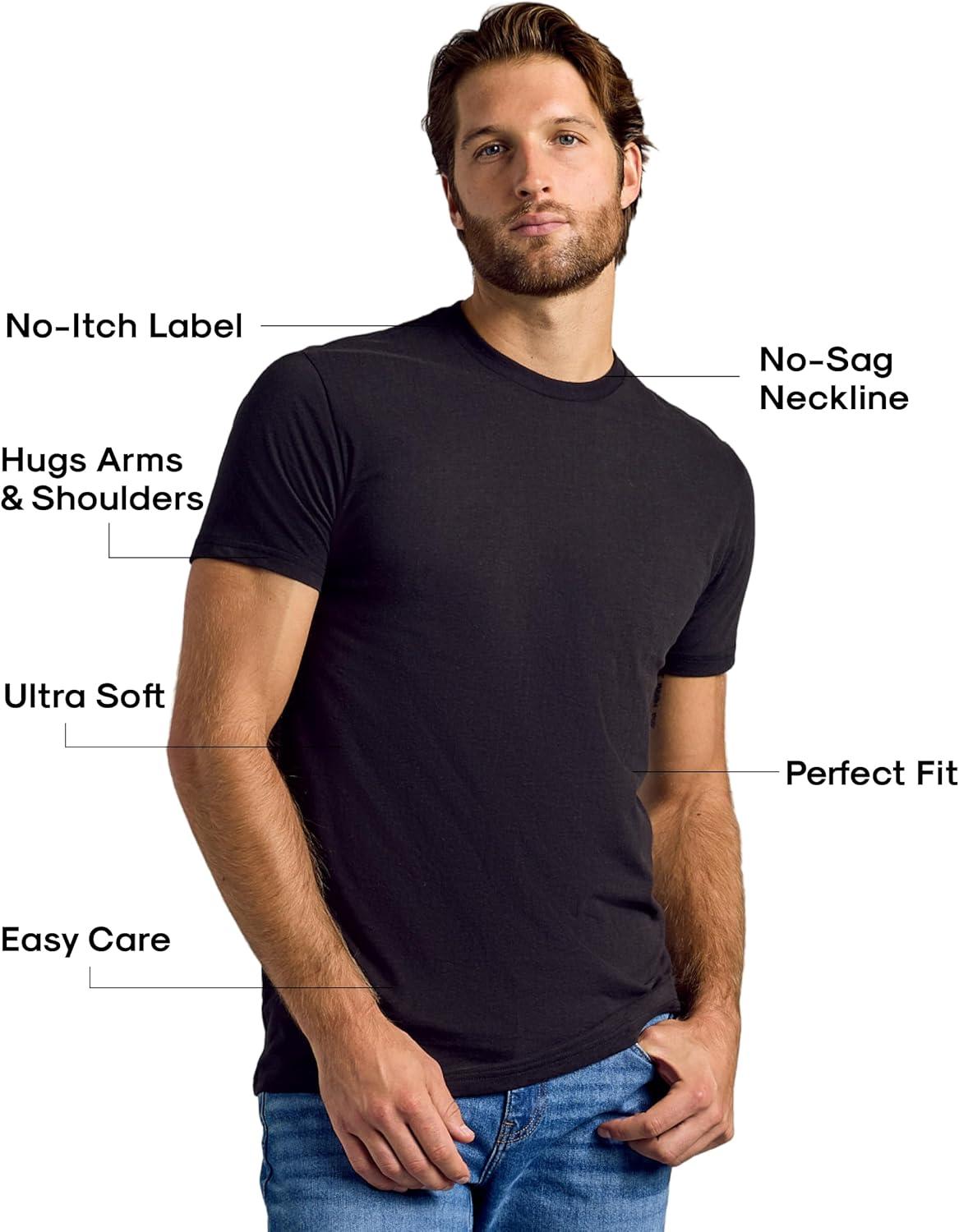 imageTrue Classic Mens TShirts  Short Sleeve Crew Neck T Shirts for Man Cotton Blend Plain Novelty Mens TShirtsBlack 3pack