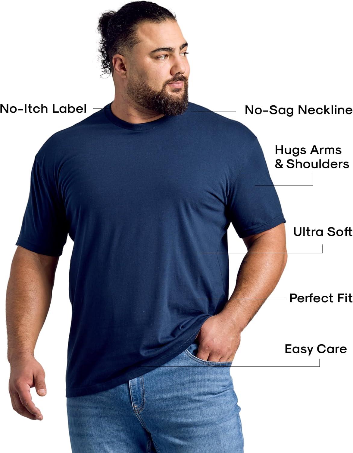imageTrue Classic Mens TShirts  Short Sleeve Crew Neck T Shirts for Man Cotton Blend Plain Novelty Mens TShirtsBlackMilitary GreenNavy 3pack