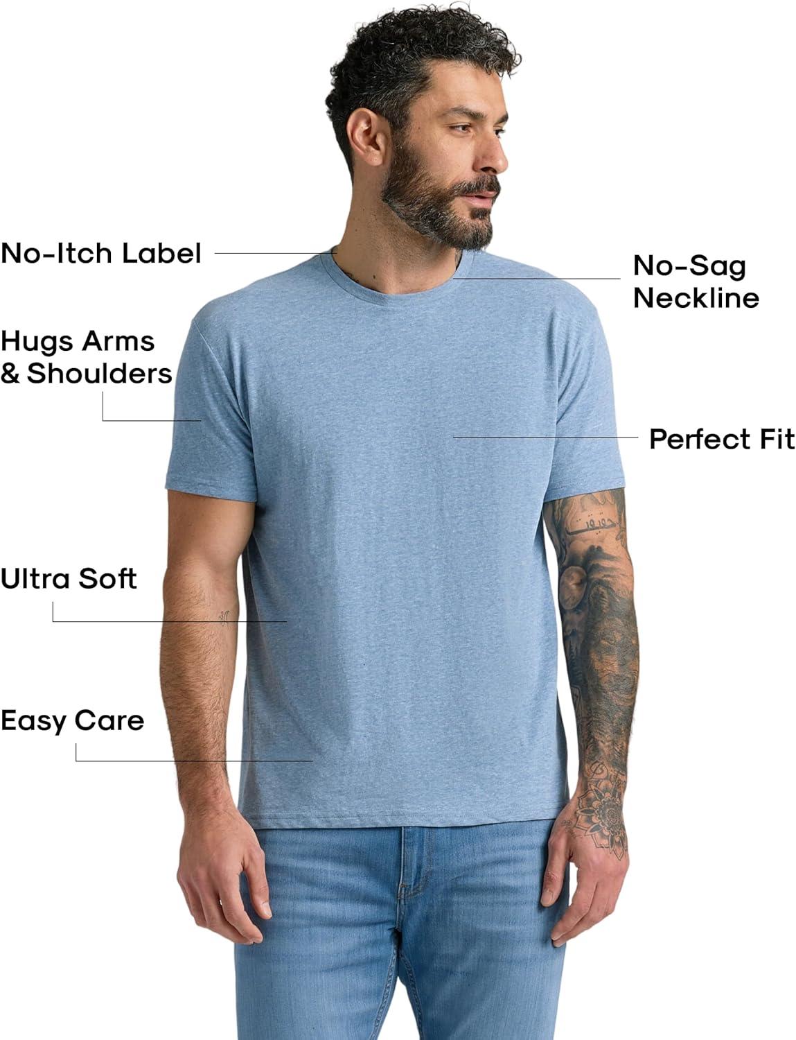 imageTrue Classic Mens TShirts  Short Sleeve Crew Neck T Shirts for Man Cotton Blend Plain Novelty Mens TShirtsBlues 3pack