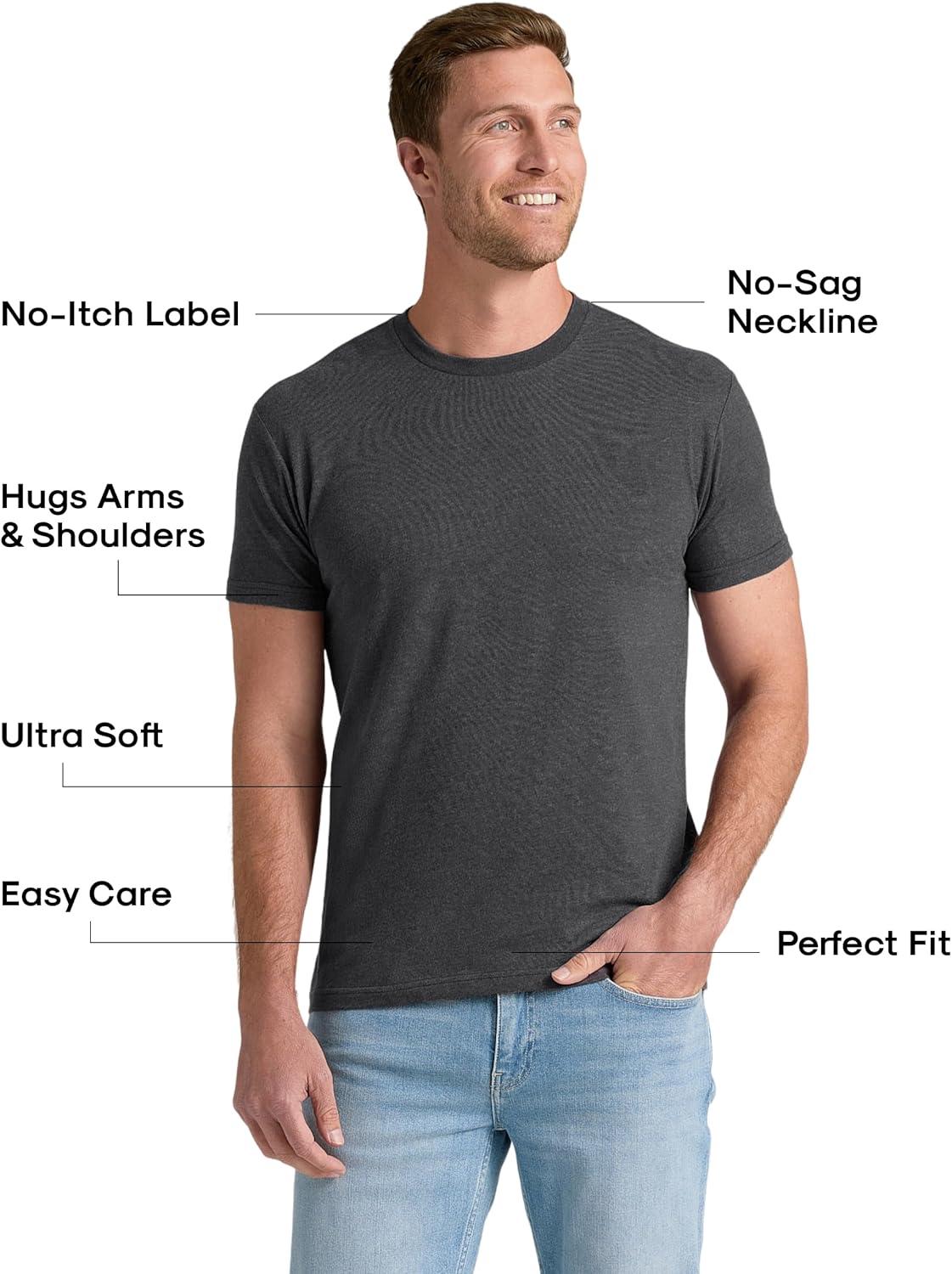 imageTrue Classic Mens TShirts  Short Sleeve Crew Neck T Shirts for Man Cotton Blend Plain Novelty Mens TShirtsCharcoal Heather Gray