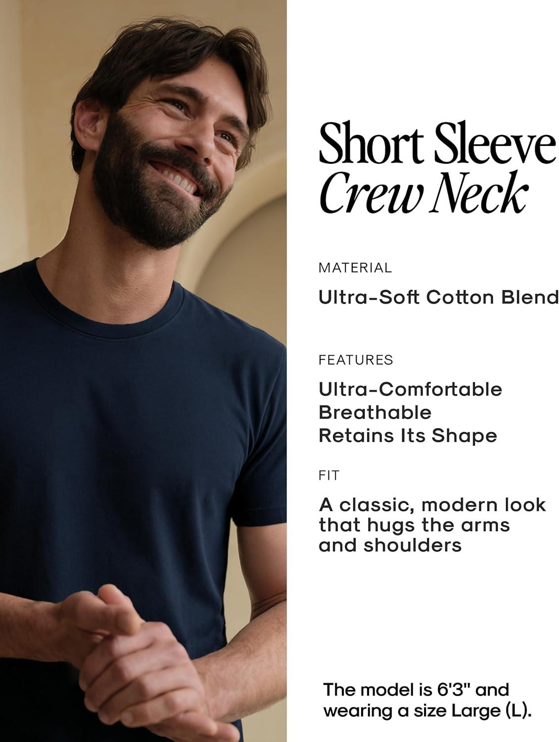 imageTrue Classic Mens TShirts  Short Sleeve Crew Neck T Shirts for Man Cotton Blend Plain Novelty Mens TShirtsEssentials 9pack