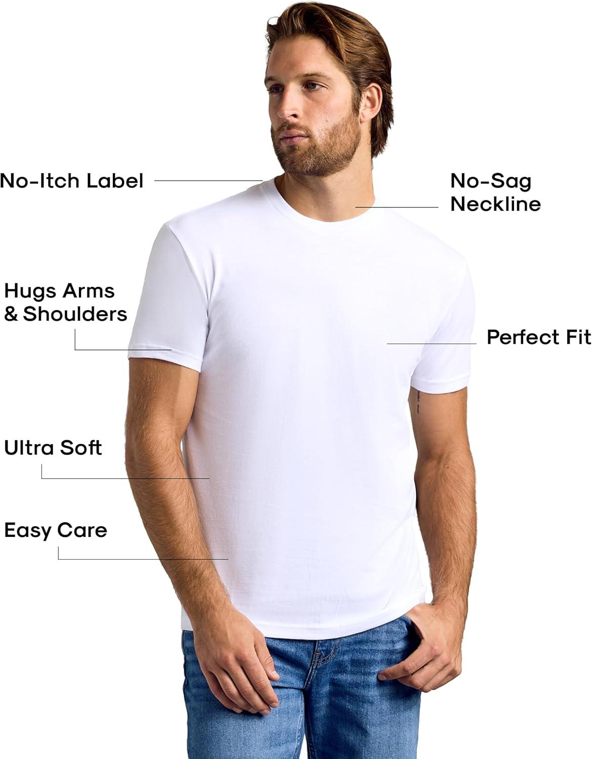 imageTrue Classic Mens TShirts  Short Sleeve Crew Neck T Shirts for Man Cotton Blend Plain Novelty Mens TShirtsExclusive 6pack