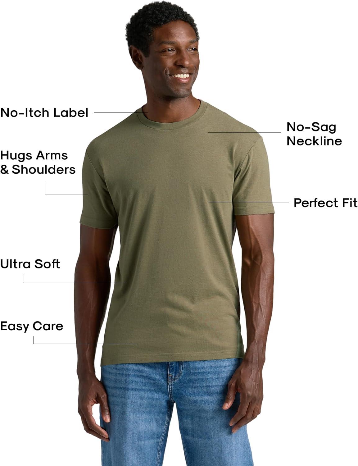 imageTrue Classic Mens TShirts  Short Sleeve Crew Neck T Shirts for Man Cotton Blend Plain Novelty Mens TShirtsHeather Military Green
