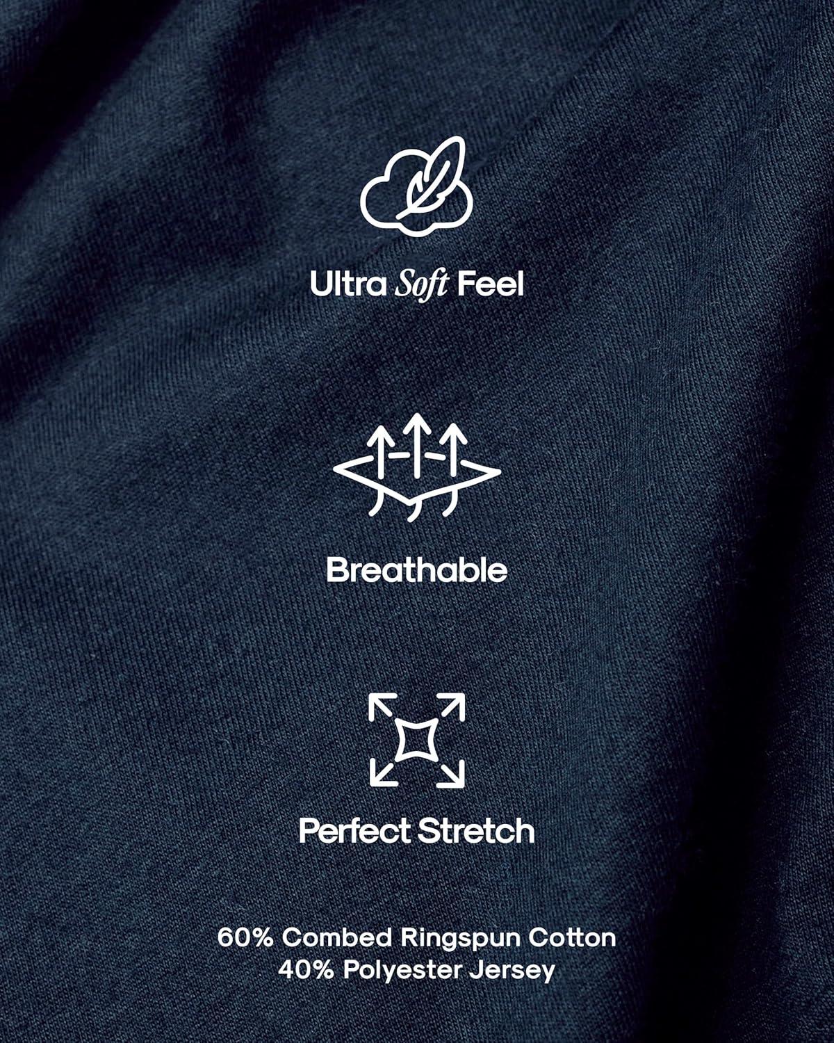 imageTrue Classic Mens TShirts  Short Sleeve Crew Neck T Shirts for Man Cotton Blend Plain Novelty Mens TShirtsNavyIndigoHeather Indigo 3pack