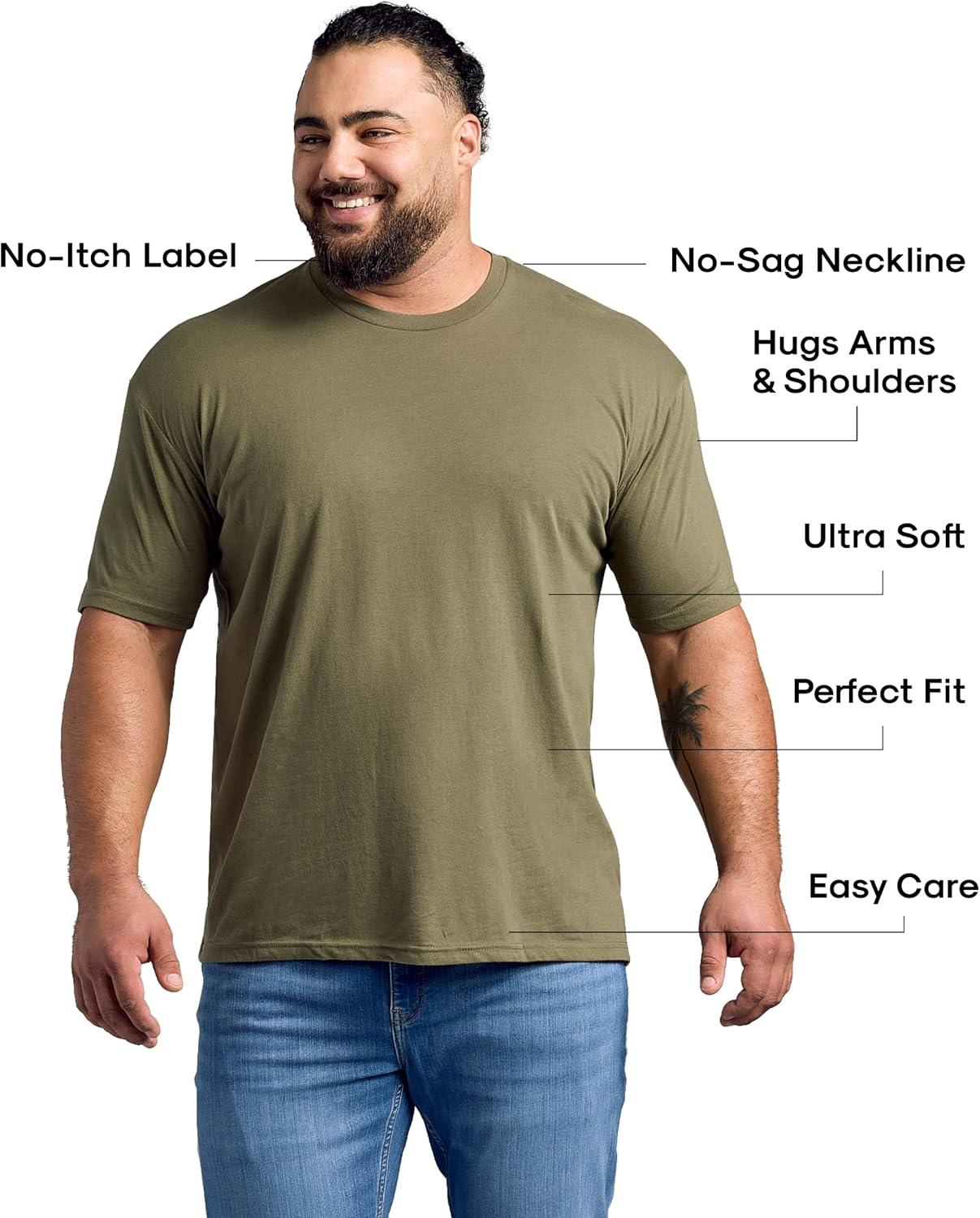 imageTrue Classic Mens TShirts  Short Sleeve Crew Neck T Shirts for Man Cotton Blend Plain Novelty Mens TShirtsRanger Green