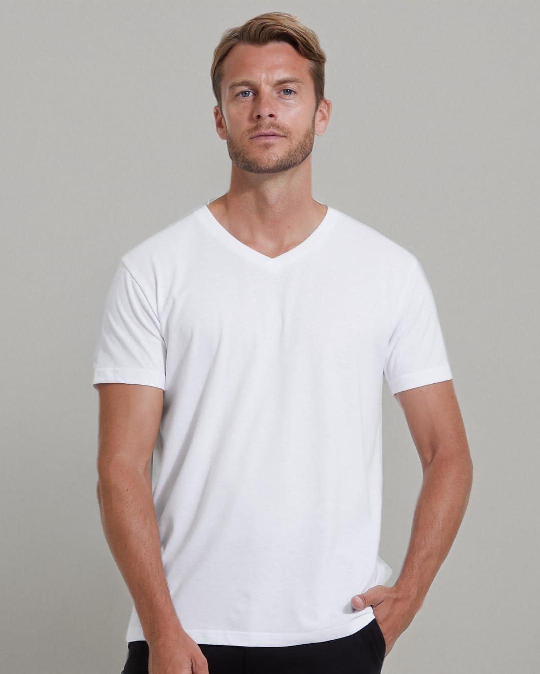 imageTrue Classic Mens V Neck T Shirts  Cotton V Neck Shirts for Men VNeck Mens TShirts and Undershirts for Men PackSinglesBlackCarbonWhite 3pack