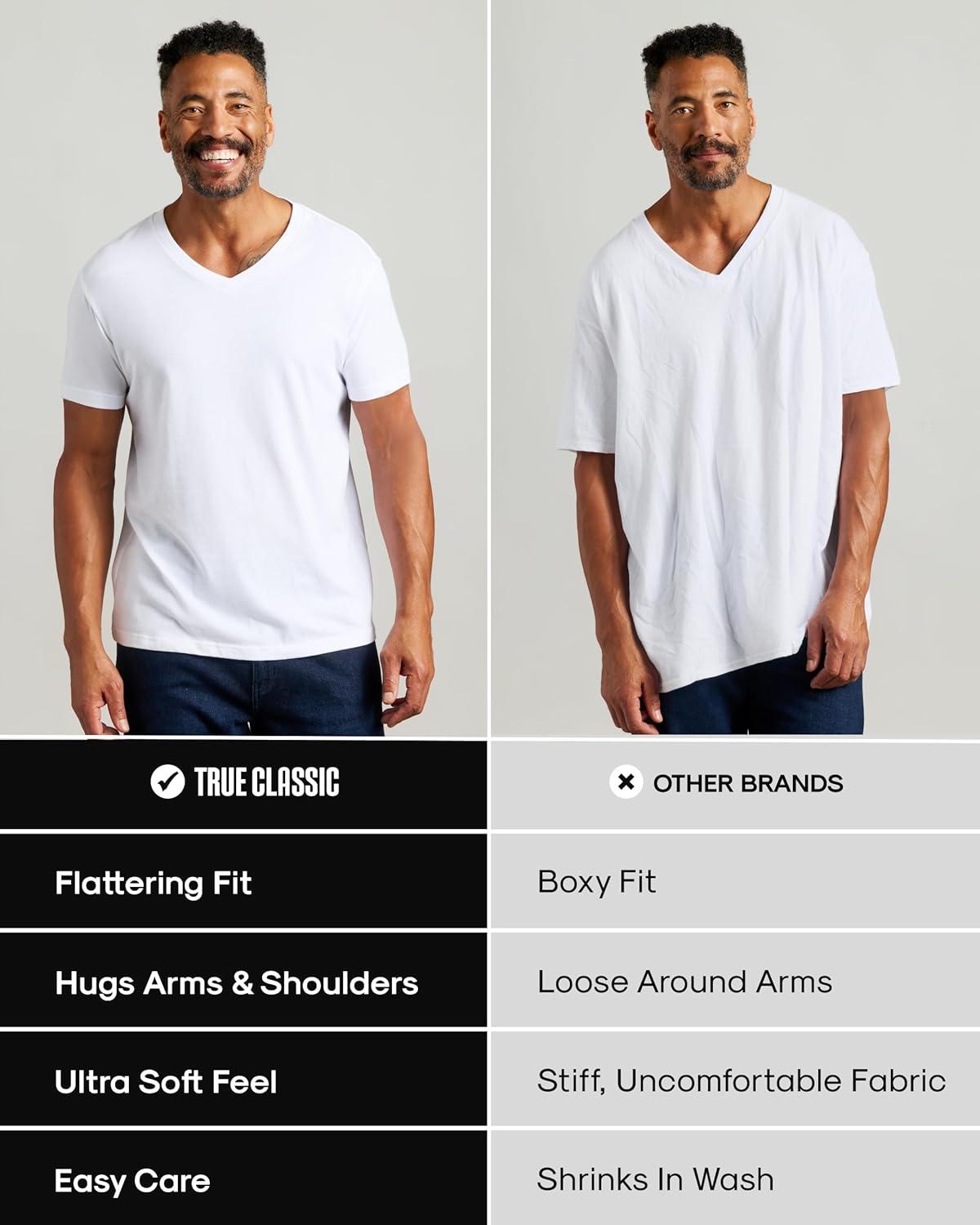 imageTrue Classic Mens V Neck T Shirts  Cotton V Neck Shirts for Men VNeck Mens TShirts and Undershirts for Men PackSinglesStaple 6pack