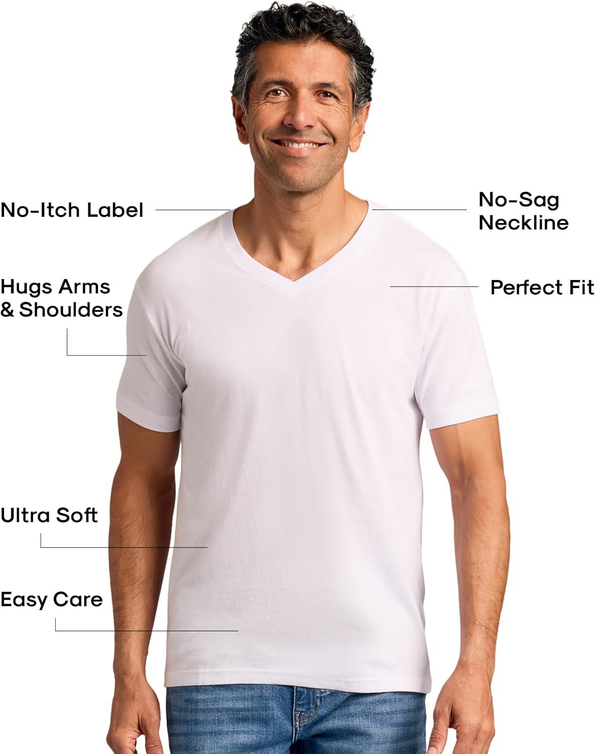 imageTrue Classic Mens V Neck T Shirts  Cotton V Neck Shirts for Men VNeck Mens TShirts and Undershirts for Men PackSinglesWhite