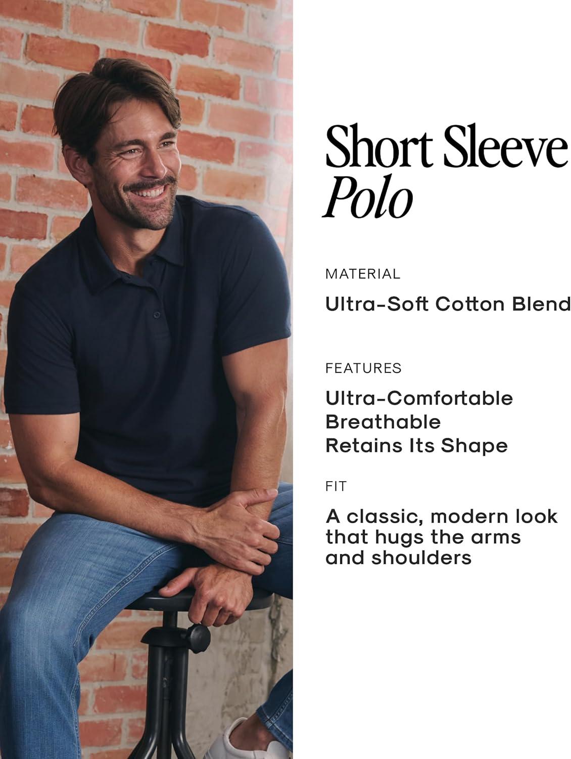 imageTrue Classic Polo Shirts for Men  Mens Polo Shirts Short Sleeve Cotton Dry Fit Golf Shirt for Men Personalized Custom CutBasic 6pack