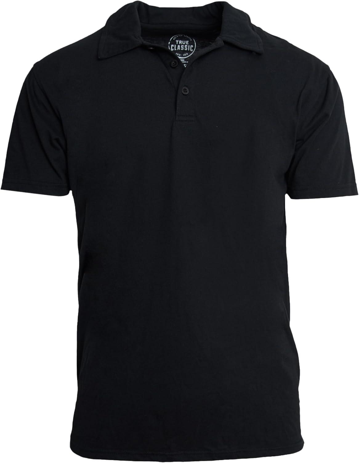 imageTrue Classic Polo Shirts for Men  Mens Polo Shirts Short Sleeve Cotton Dry Fit Golf Shirt for Men Personalized Custom CutBlack