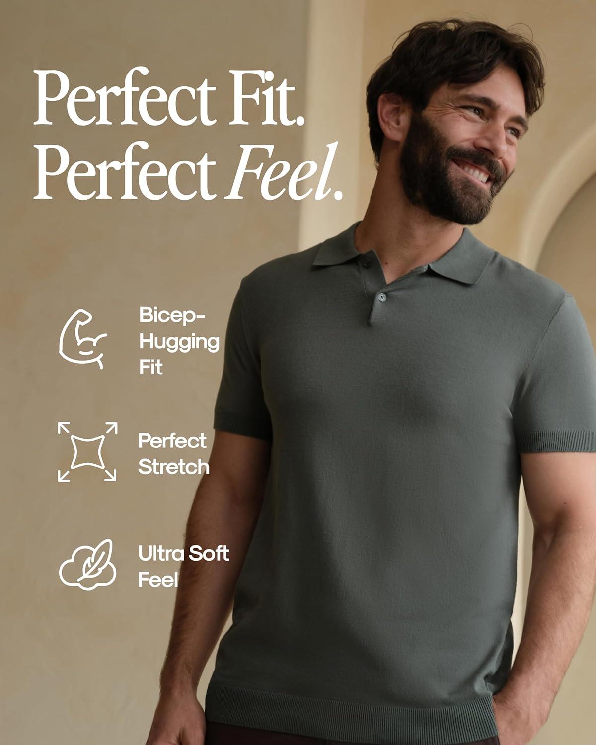 imageTrue Classic Polo Shirts for Men  Mens Polo Shirts Short Sleeve Cotton Dry Fit Golf Shirt for Men Personalized Custom CutHeather Dusk