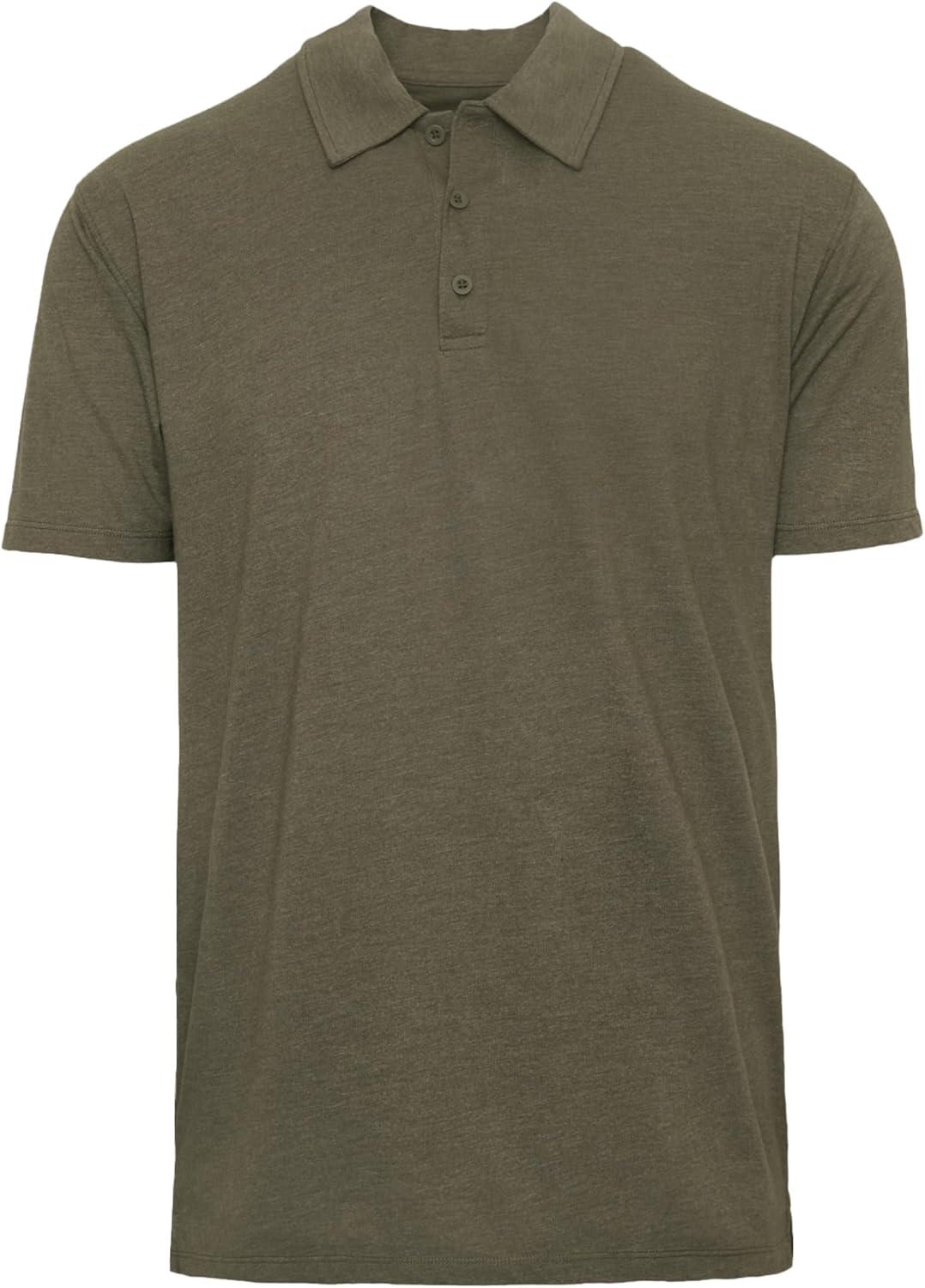 imageTrue Classic Polo Shirts for Men  Mens Polo Shirts Short Sleeve Cotton Dry Fit Golf Shirt for Men Personalized Custom CutHeather Military Green
