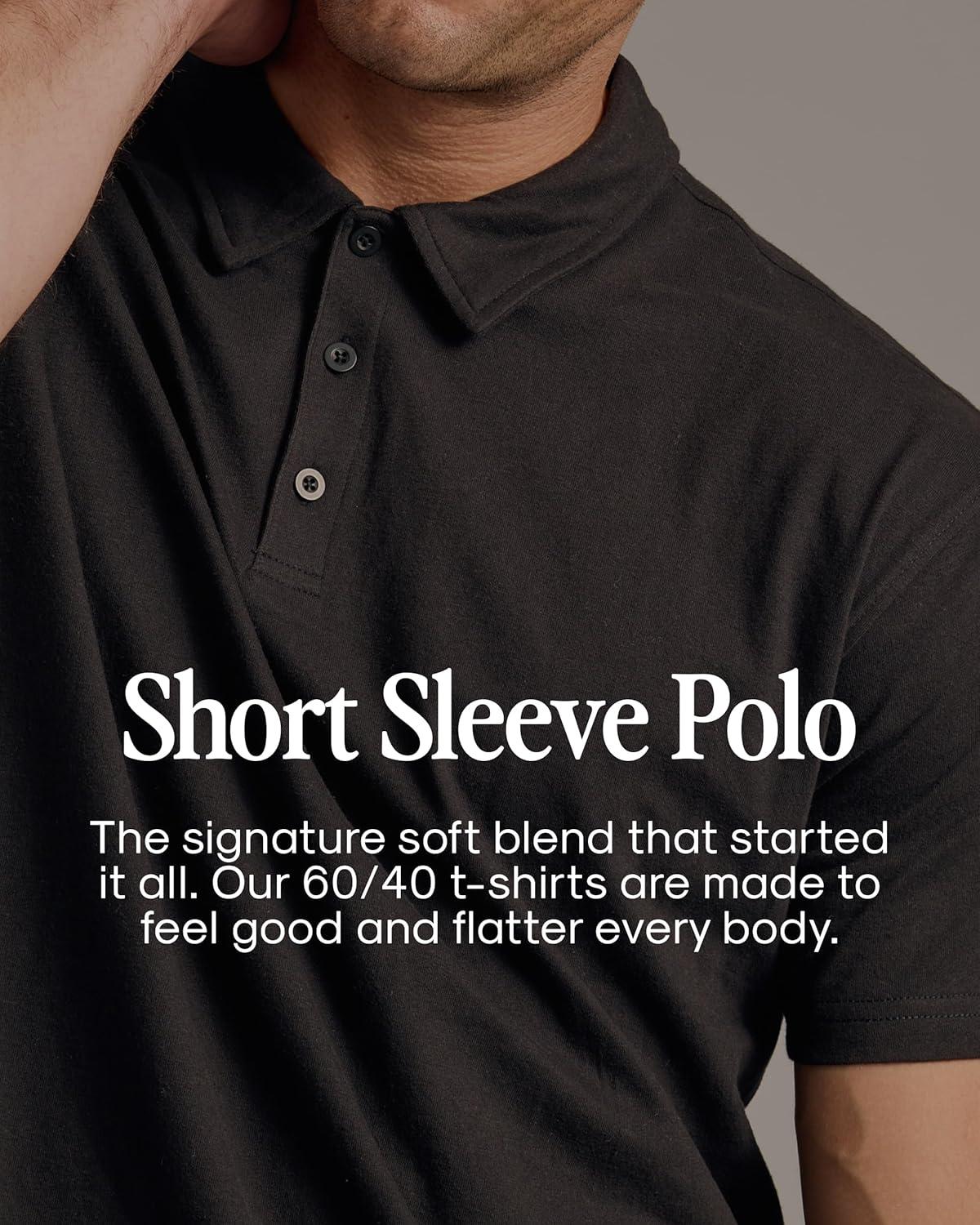 imageTrue Classic Polo Shirts for Men  Mens Polo Shirts Short Sleeve Cotton Dry Fit Golf Shirt for Men Personalized Custom CutNavy