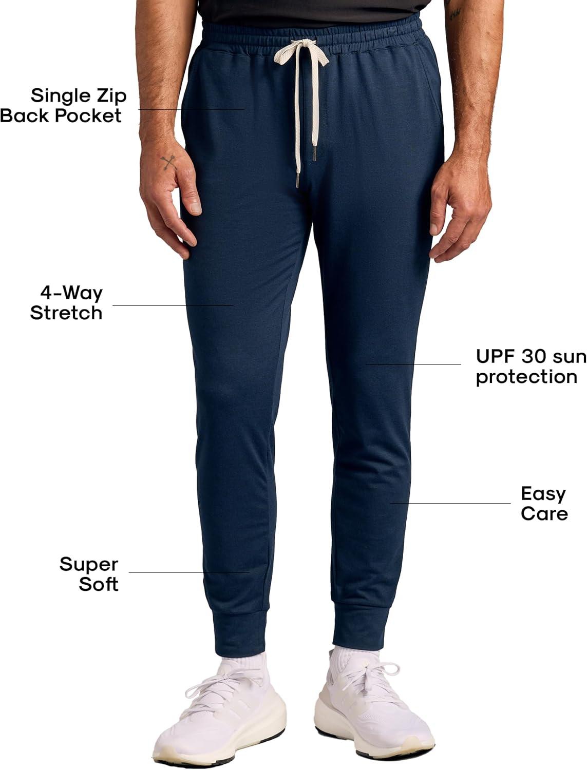 imageTrue Classic Sweatpants for Men  Joggers for Men with Pockets Novelty Fleece ampamp Breathable 4Way Stretch Mens Sweat PantsDark Heather Navy