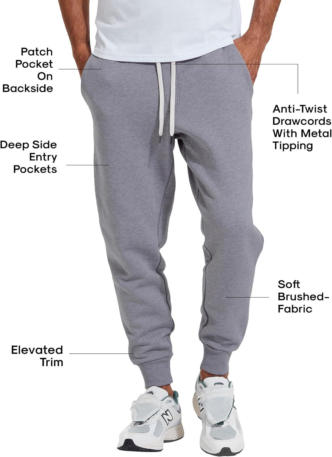 imageTrue Classic Sweatpants for Men  Joggers for Men with Pockets Novelty Fleece ampamp Breathable 4Way Stretch Mens Sweat PantsHeather Gray