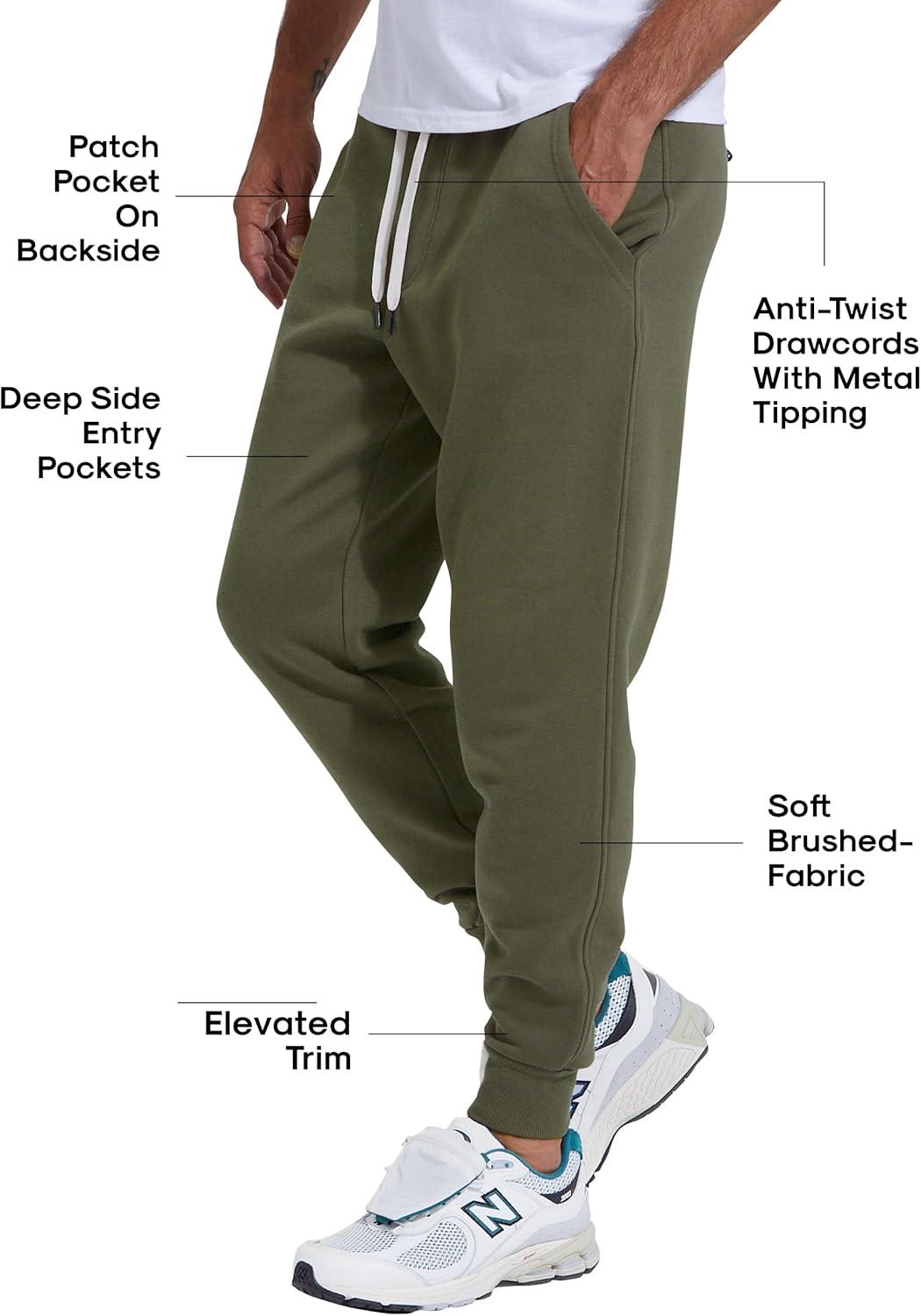 imageTrue Classic Sweatpants for Men  Joggers for Men with Pockets Novelty Fleece ampamp Breathable 4Way Stretch Mens Sweat PantsMilitary Green