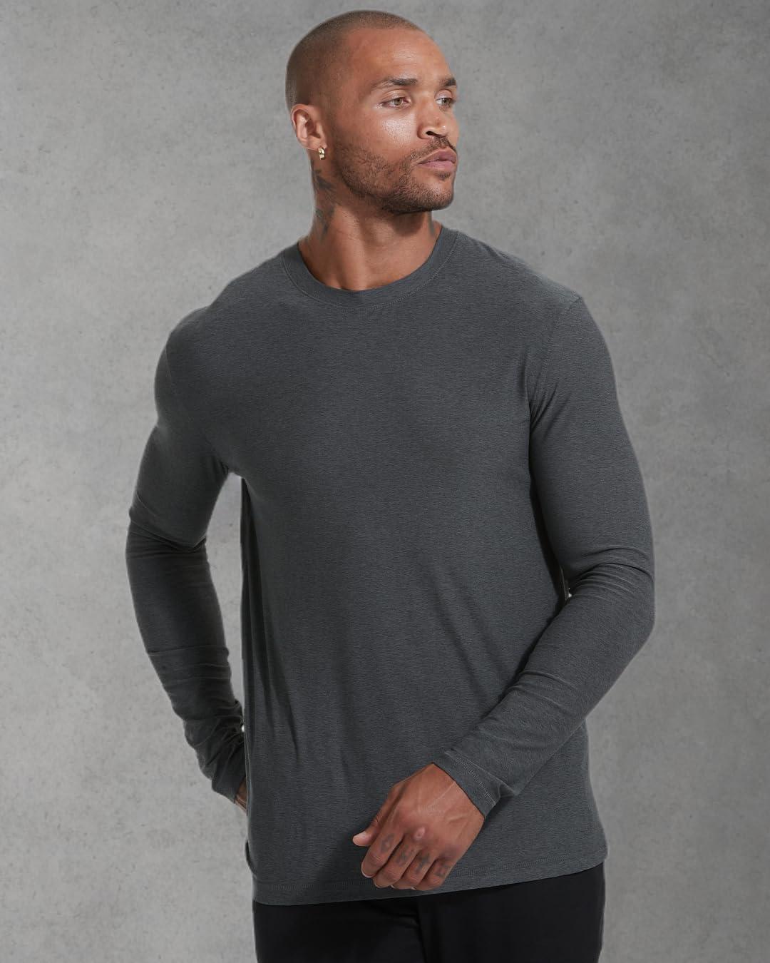 imageTrue Classic Workout Shirts for Men  Mens Shirts ampamp Muscle Shirt for Men Gym Shirts Tank Tops Men and Athletic Base LayerCharcoal Heather Gray