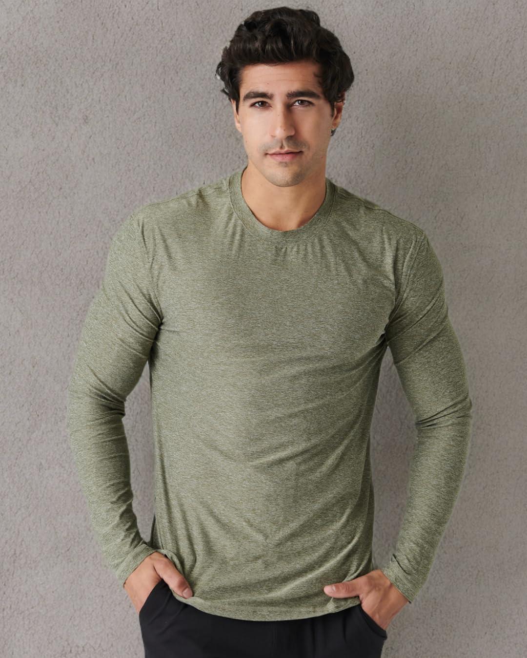 imageTrue Classic Workout Shirts for Men  Mens Shirts ampamp Muscle Shirt for Men Gym Shirts Tank Tops Men and Athletic Base LayerHeather Military Green