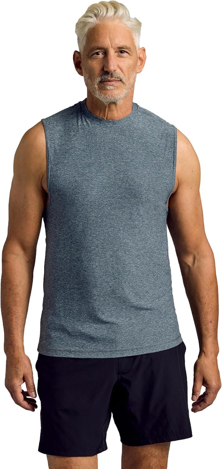 imageTrue Classic Workout Shirts for Men  Mens Shirts ampamp Muscle Shirt for Men Gym Shirts Tank Tops Men and Athletic Base LayerHeather Navy