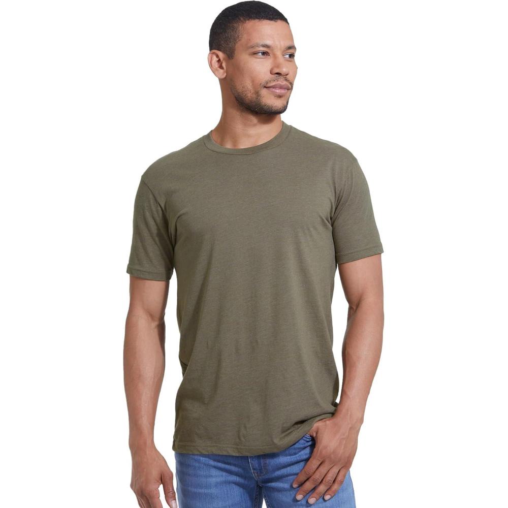 imageTrue Classic Mens TShirts  Short Sleeve Crew Neck T Shirts for Man Cotton Blend Plain Novelty Mens TShirtsHeather Military Green