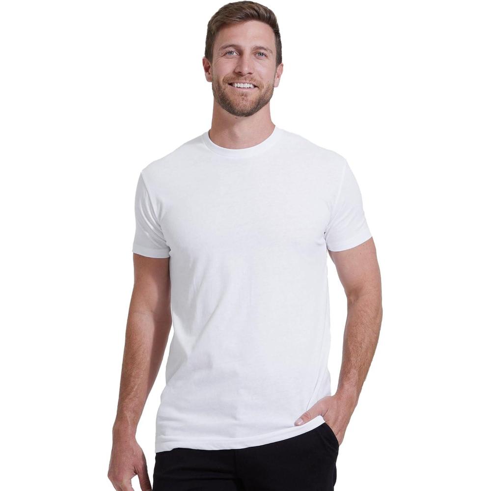 imageTrue Classic Mens TShirts  Short Sleeve Crew Neck T Shirts for Man Cotton Blend Plain Novelty Mens TShirtsSnowdrift