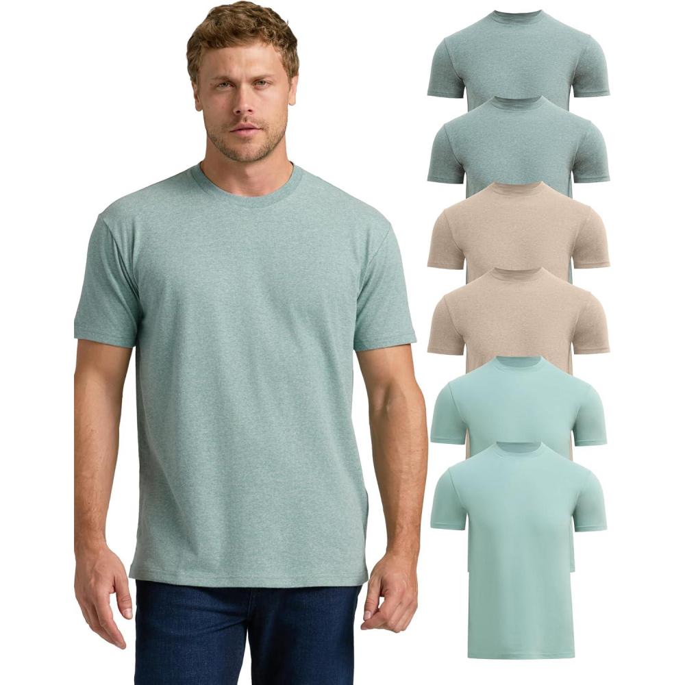 imageTrue Classic Mens TShirts  Short Sleeve Crew Neck T Shirts for Man Cotton Blend Plain Novelty Mens TShirtsSummer Exclusive 6pack