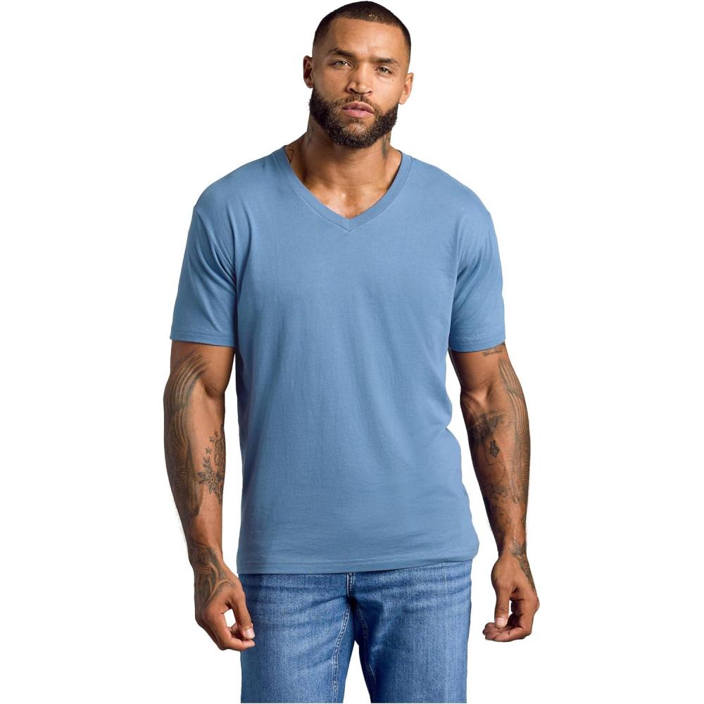 imageTrue Classic Mens V Neck T Shirts  Cotton V Neck Shirts for Men VNeck Mens TShirts and Undershirts for Men PackSinglesIndigo