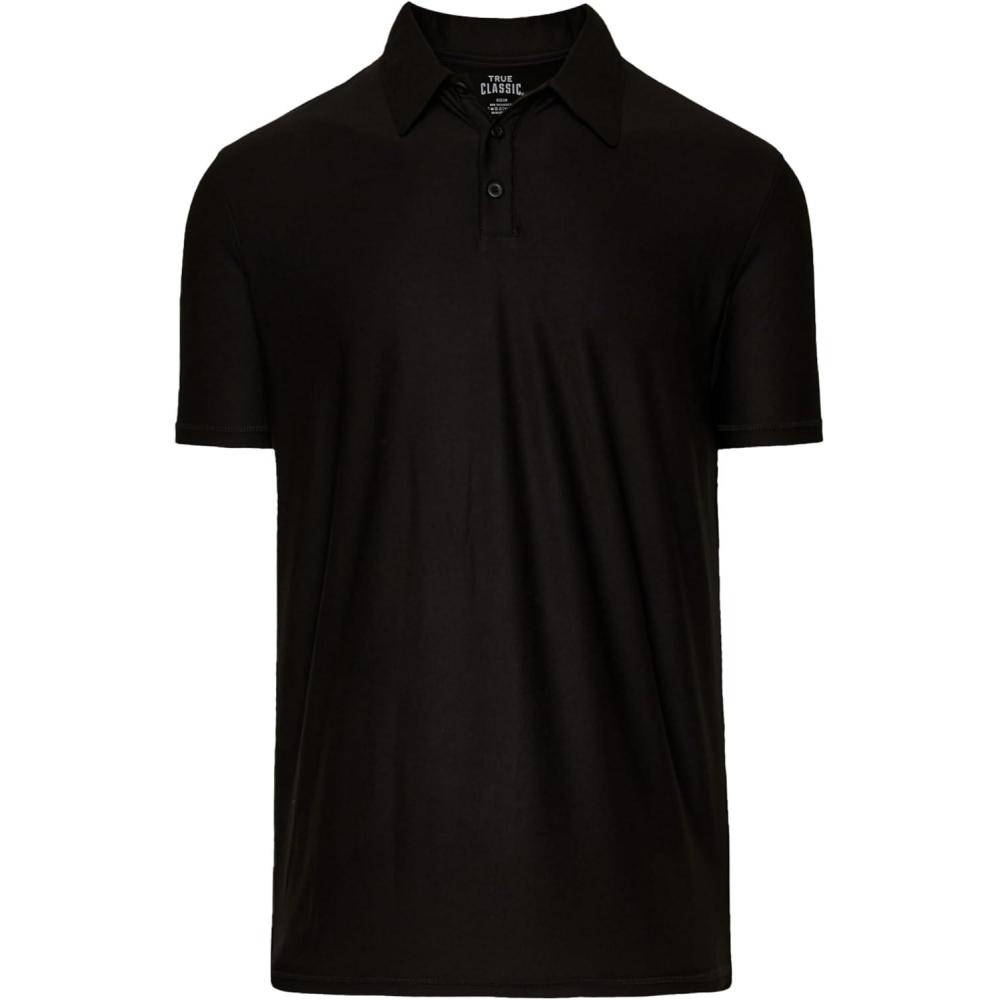 imageTrue Classic Polo Shirts for Men  Mens Polo Shirts Short Sleeve Cotton Dry Fit Golf Shirt for Men Personalized Custom CutBlack