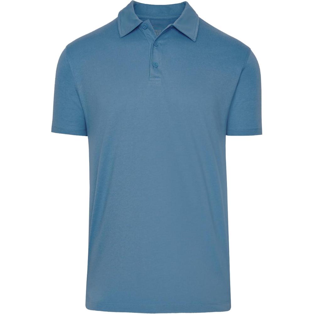 imageTrue Classic Polo Shirts for Men  Mens Polo Shirts Short Sleeve Cotton Dry Fit Golf Shirt for Men Personalized Custom CutIndigo