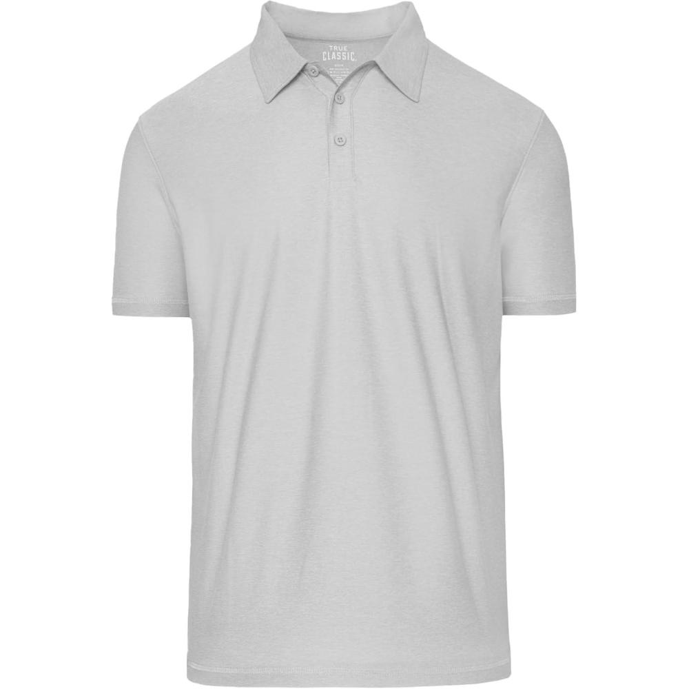 imageTrue Classic Polo Shirts for Men  Mens Polo Shirts Short Sleeve Cotton Dry Fit Golf Shirt for Men Personalized Custom CutLight Gray