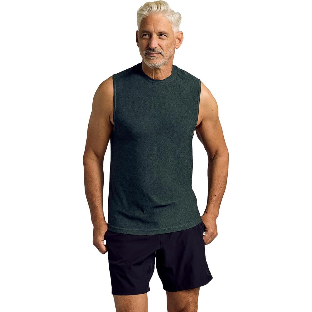 imageTrue Classic Workout Shirts for Men  Mens Shirts ampamp Muscle Shirt for Men Gym Shirts Tank Tops Men and Athletic Base LayerDark Heather Forest