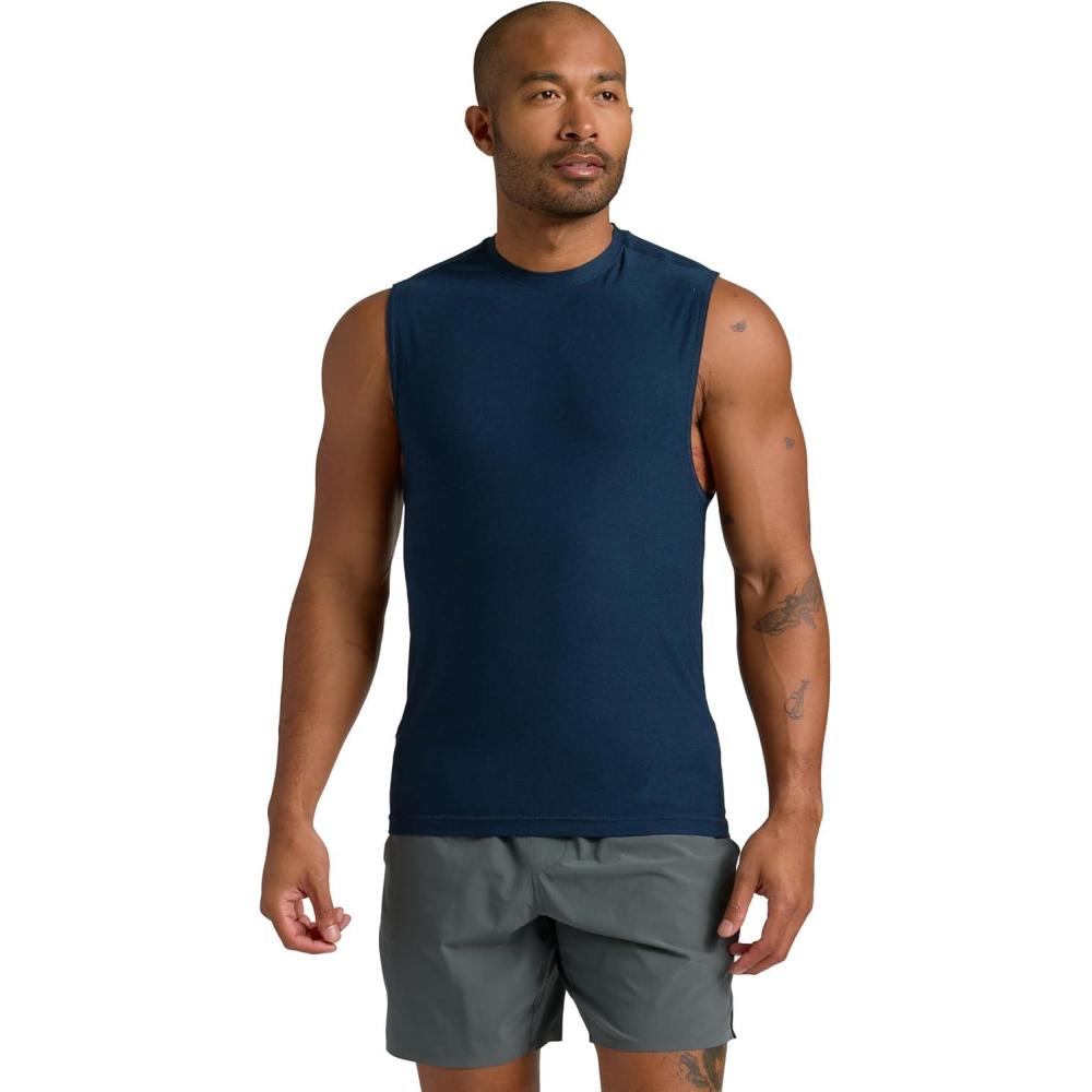 imageTrue Classic Workout Shirts for Men  Mens Shirts ampamp Muscle Shirt for Men Gym Shirts Tank Tops Men and Athletic Base LayerDark Heather Navy