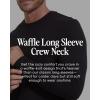 imageTrue Classic Long Sleeve Shirts for Men  Henley Waffle ampamp Crew Neck Long Sleeve T Shirt  Regular and Tall Thermal ShirtsBlack